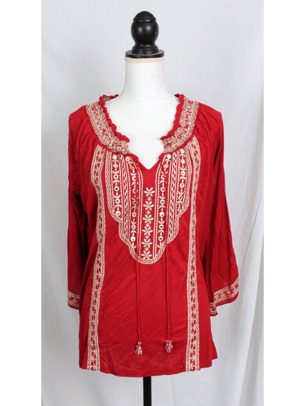 INC Red Cold Shoulder Women's Top - XL